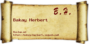 Bakay Herbert névjegykártya